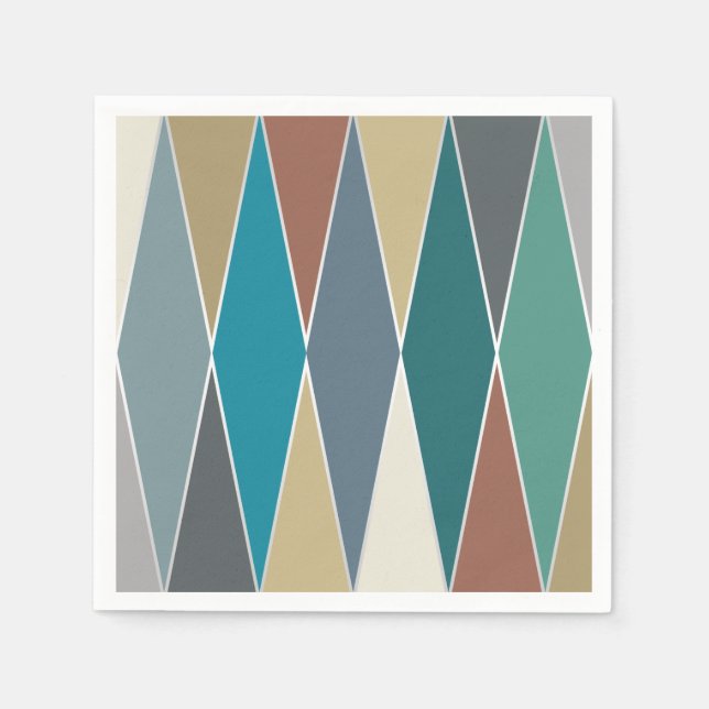 Mid Century Modern Diamonds Napkins (Front)