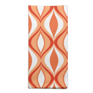 Mid-Century Modern Diamonds, Orange and White Cloth Napkin