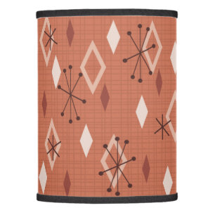 Mid Century Modern Diamonds Orange Lamp Shade