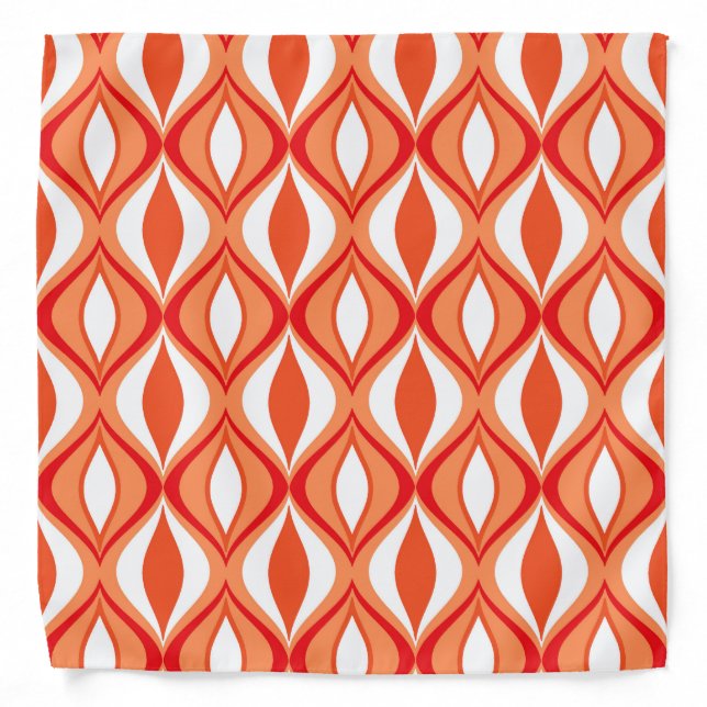 Mid-Century Modern Diamonds, Orange & White Bandana (Front)