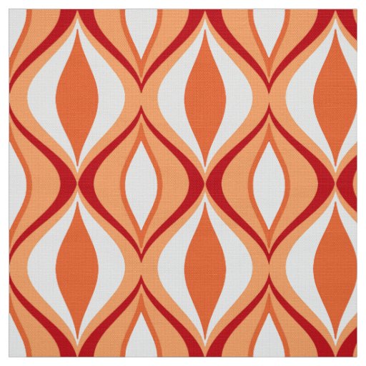 Mid-Century Modern Diamonds, Orange & White Fabric