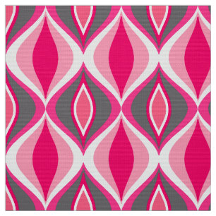 Mid-Century Modern Diamonds, Pink, Fuchsia & Gray Fabric