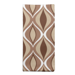Mid-Century Modern Diamonds, Taupe and Brown Cloth Napkin