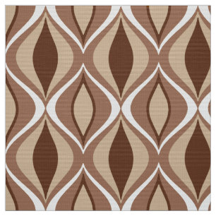 Mid-Century Modern Diamonds, Taupe and Brown Fabric