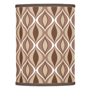 Mid-Century Modern Diamonds, Taupe and Brown Lamp Shade