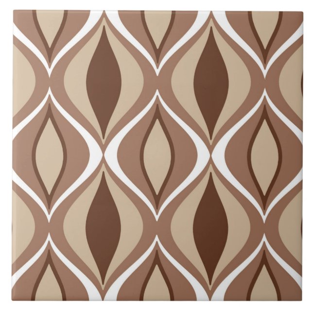 Mid-Century Modern Diamonds, Taupe and Brown Tile (Front)