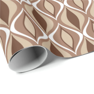 Mid-Century Modern Diamonds, Taupe and Brown Wrapping Paper