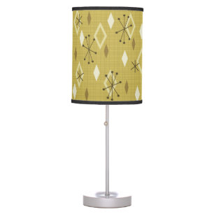 Mid Century Modern Diamonds Yellow Table Lamp