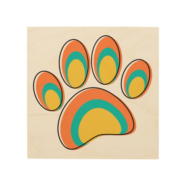 Mid Century Modern Dog Paw Print (Front)