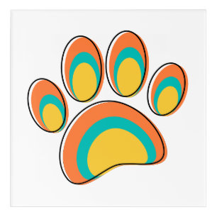 Mid Century Modern Dog Paw Print Acrylic Print