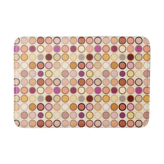 Mid-Century Modern Dots - beige & neutrals Bathroom Mat (Front)