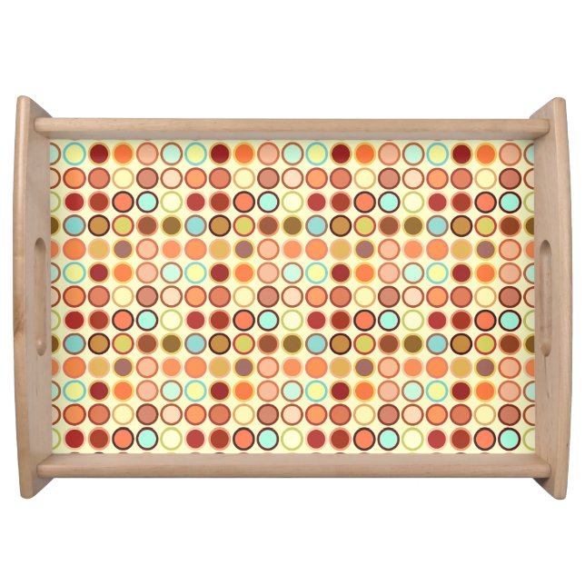 Mid-Century Modern Dots - cream with multi Serving Tray (Front)