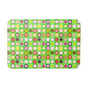 Mid-Century Modern Dots - lime with multi Bathroom Mat