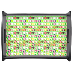 Mid-Century Modern Dots - lime with multi Serving Tray