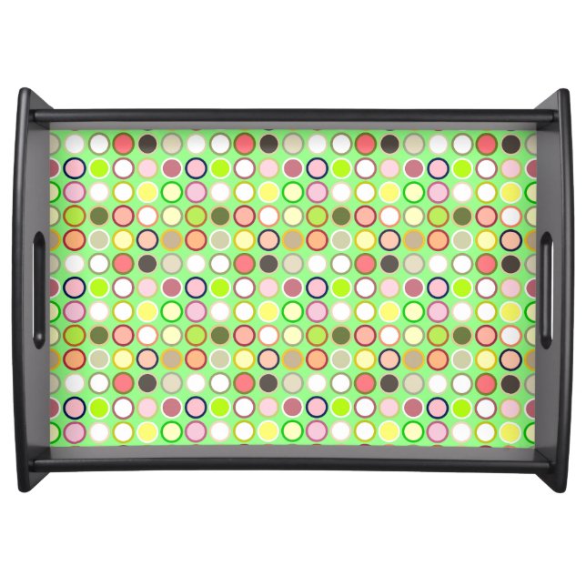Mid-Century Modern Dots - lime with multi Serving Tray (Front)