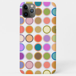Mid-Century Modern Dots, Multi Colors on White iPhone 11 Pro Max Case