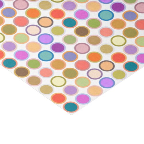 Mid_Century Modern Dots Multi Colors on White Tissue Paper
