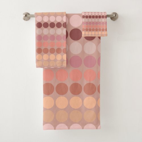 Mid Century Modern Dots _ Peach Bath Towel Set