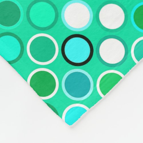 Mid_Century Modern Dots _ shades of aqua Fleece Blanket