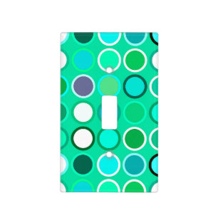 Mid-Century Modern Dots - shades of aqua Light Switch Cover