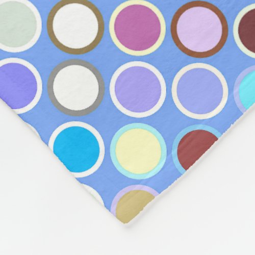 Mid_Century Modern Dots _ sky blue  multi Fleece Blanket