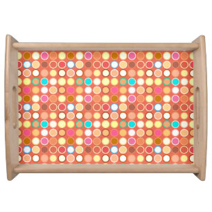 Mid-Century Modern Dots - terracotta with multi Serving Tray