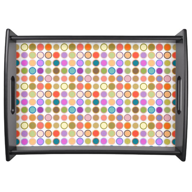 Mid-Century Modern Dots - white with multi Serving Tray (Front)