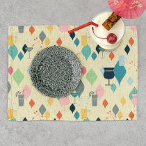 Mid Century Modern Drinks Cloth Placemat
