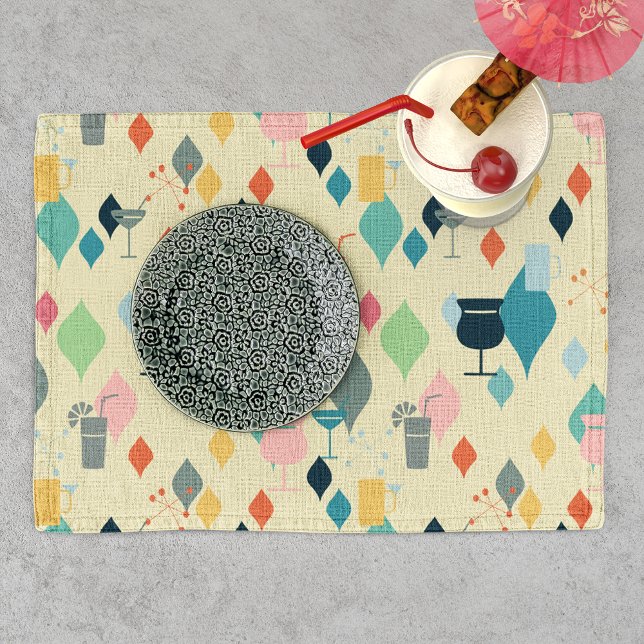 Mid Century Modern Drinks Cloth Placemat (Creator Uploaded)