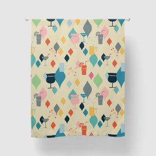 Mid Century Modern Drinks Laminated Blackout Curtains