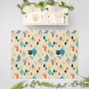 Mid Century Modern Drinks Outdoor Rug