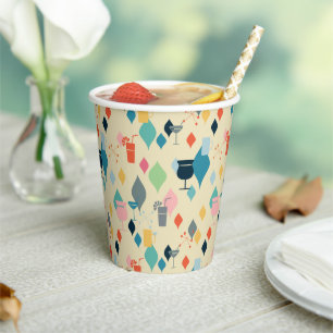 Mid Century Modern Drinks Paper Cups