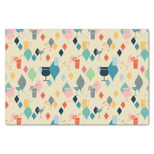 Mid Century Modern Drinks Tissue Paper