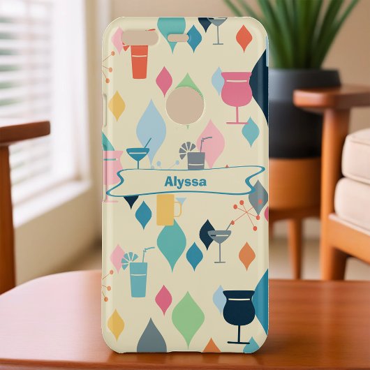 Mid Century Modern Drinks Uncommon Google Pixel Case