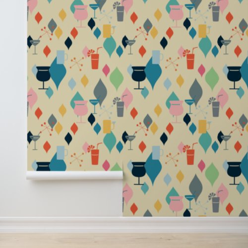 Mid Century Modern Drinks Wallpaper