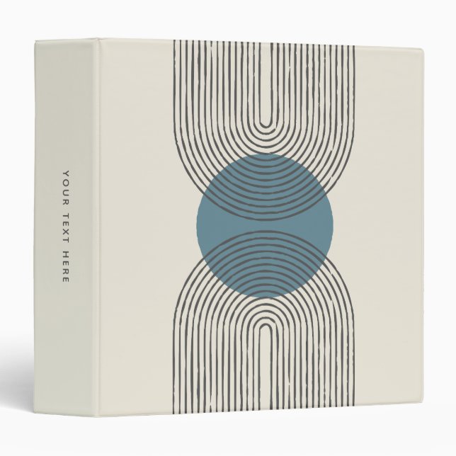 Mid Century Modern - Dusty Blue 3 Ring Binder (Front/Spine)