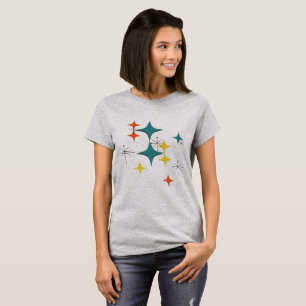 Mid Century Modern Eames Atomic Era Starburst Teal T-Shirt