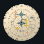 Mid Century Modern Eames Atomic Starbursts Custom Dartboard With Darts<br><div class="desc">This Mid Century Modern design created by Itaya is inspired by Eames Era atomic diamonds and starbursts pattern. The featured background color can be customized by you to any color you prefer. Feel free to customize as meets your needs.</div>