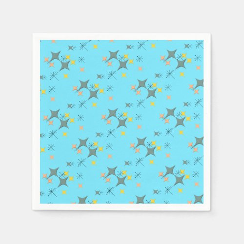 Mid Century Modern Eames Atomic Starbursts Custom Napkins