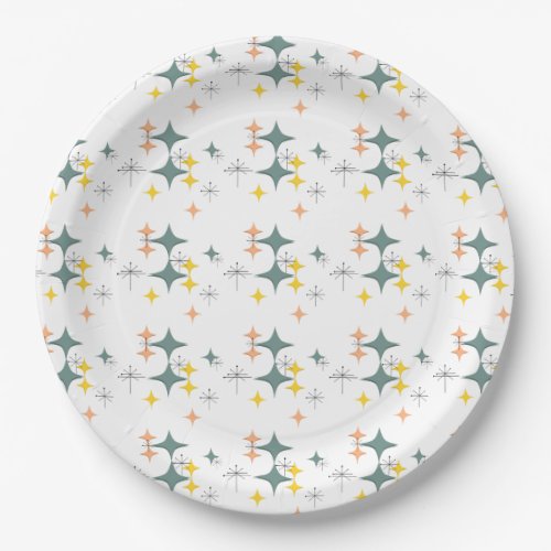 Mid Century Modern Eames Atomic Starbursts Custom Paper Plates