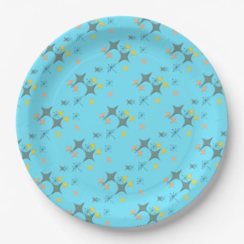 Mid Century Modern Eames Atomic Starbursts Custom Paper Plates