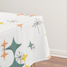 Mid Century Modern Eames Atomic Starbursts Custom Tablecloth