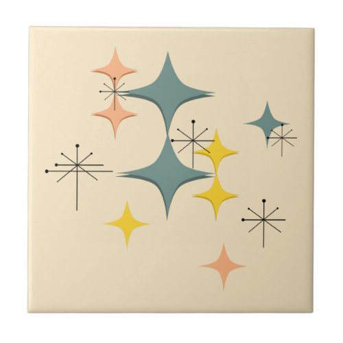 Mid Century Modern Eames Atomic Starbursts Custom Tile