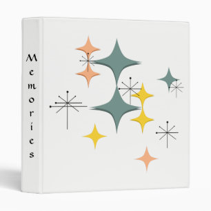 Mid Century Modern Eames Atomic Starbursts Journal 3 Ring Binder