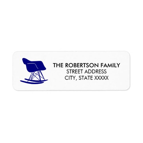 Mid Century Modern Eames Chair Address Labels Navy