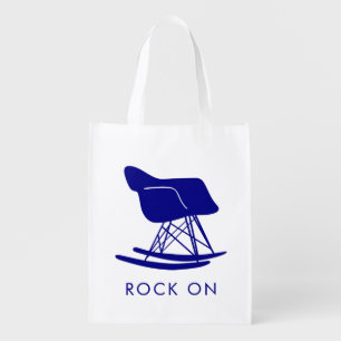 Mid Century Modern Eames Chair Tote Bag, Navy