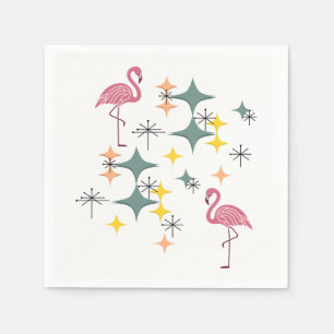 Mid Century Modern Eames Era Starburst Flamingos 1 Napkins