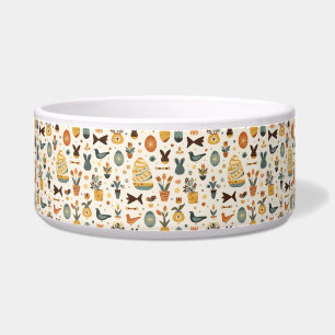 Mid‑Century Modern Easter Pet Bowl Retro Bunny