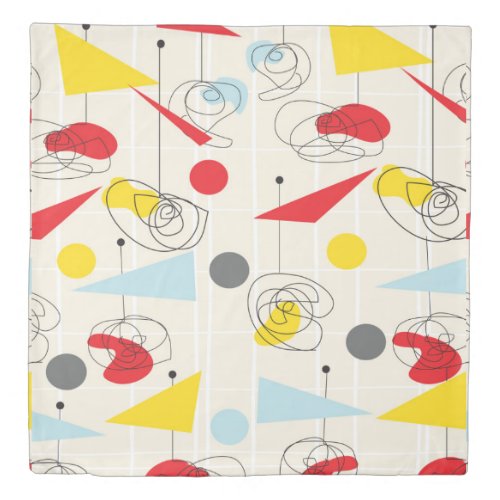 Mid Century Modern Elements Duvet Cover