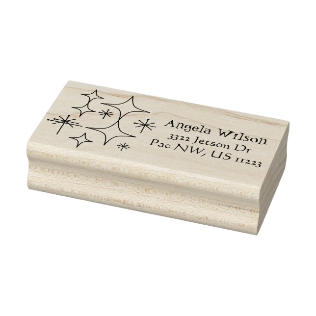 Mid Century Modern Era Illustration Name Address Rubber Stamp (Stamp)